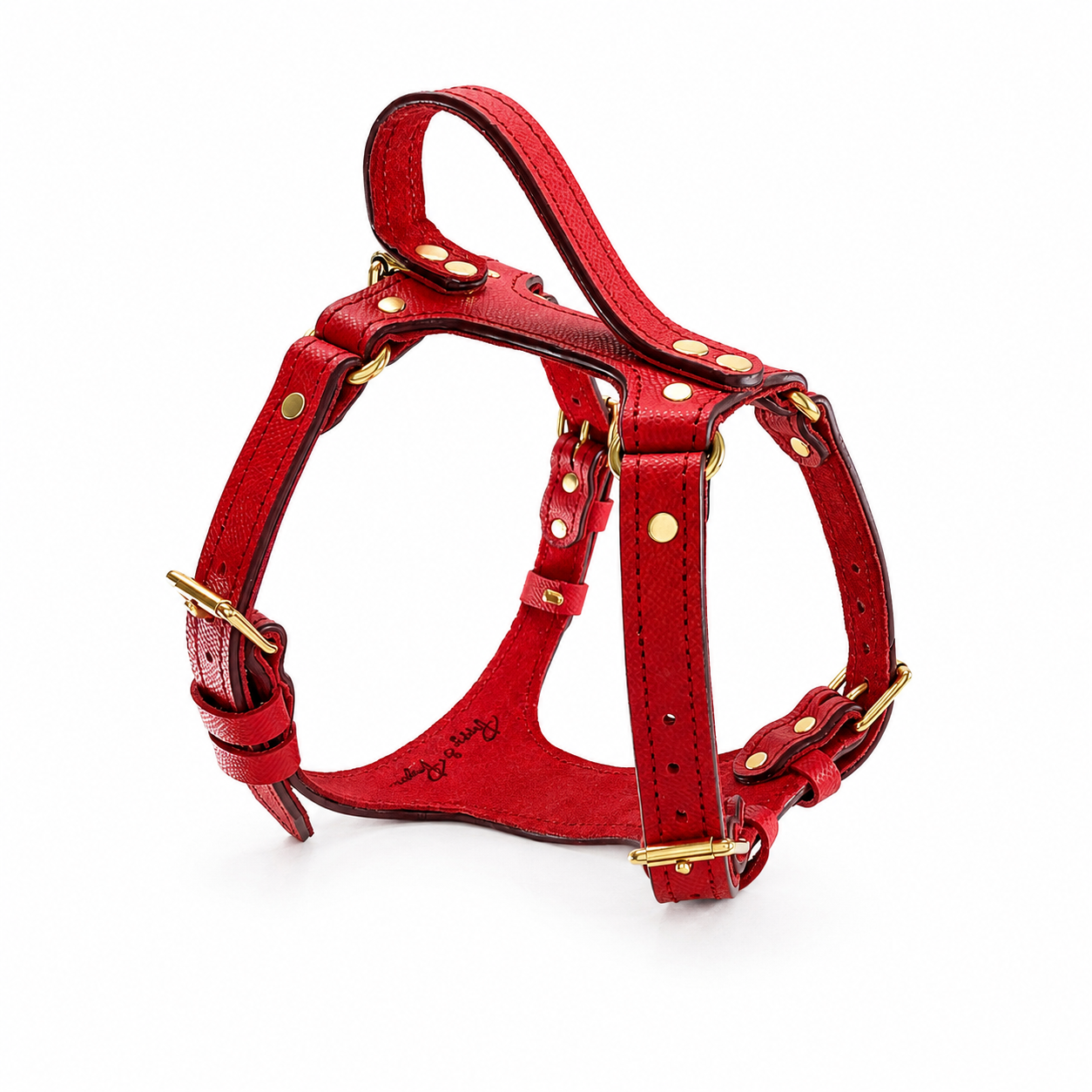 Red Leather Dog Harness