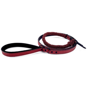 CAYENNE AND BLACK LEASH WITH MACRAME