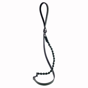black forest leather leash with paracord braided add on hanging