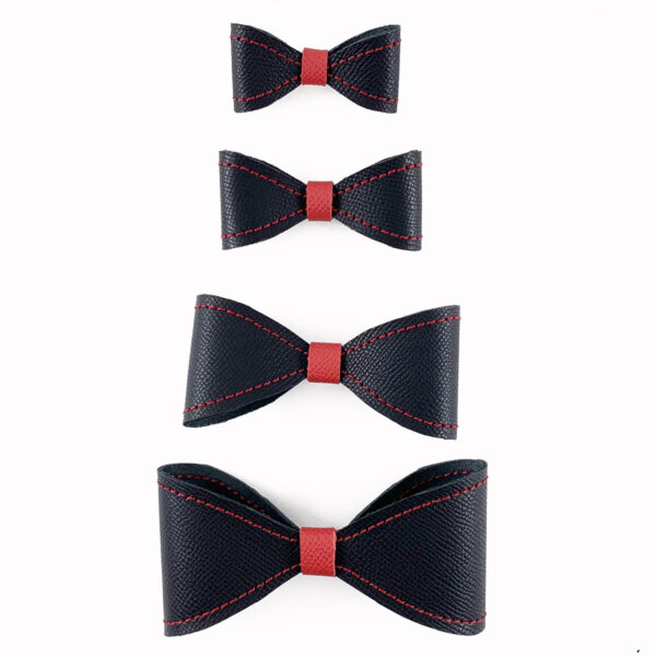 black and red alex bow tie dog collar slide in four sizes