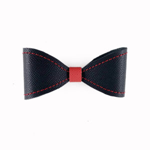 black and red alex bow tie dog collar slide front view