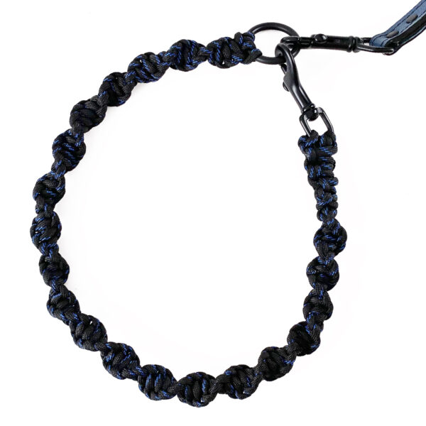 navy blue and black paracord braided rolled