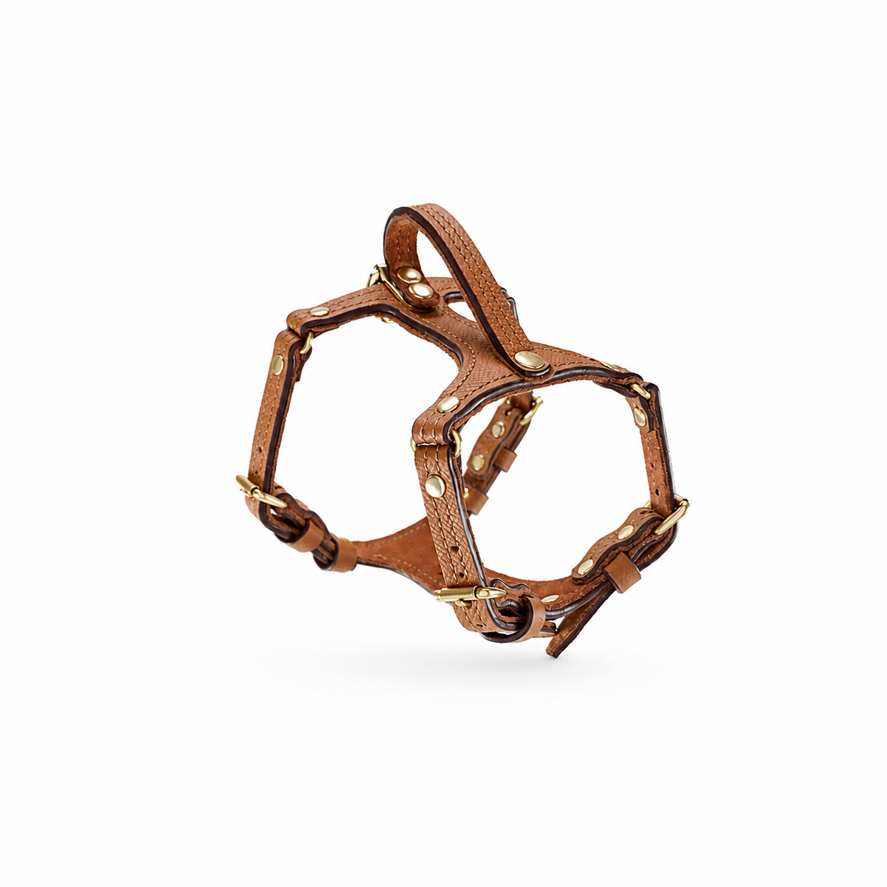 Tan Leather Dog Harness