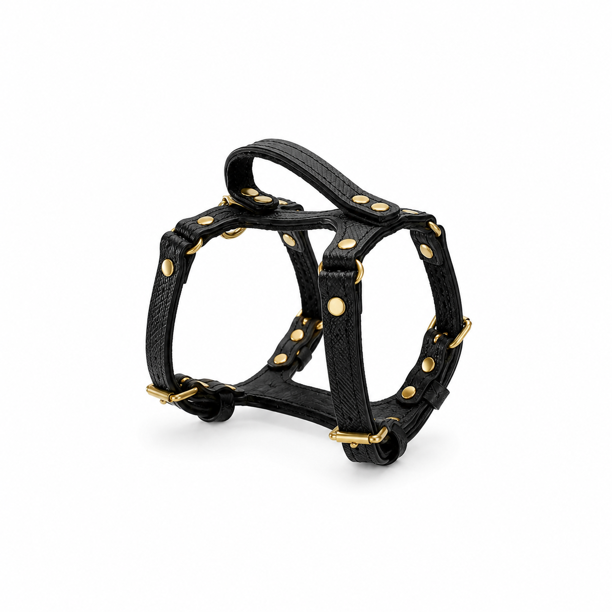 Black Leather Dog Harness