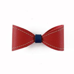 Red and Navy Alex Bow Tie Dog Collar Slide